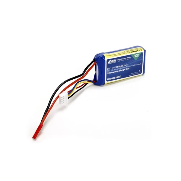 E-Flite 450mAh 3S 11.1V 50C LiPo, 18AWG JST 1 E-Flite 450mAh 3S 11.1V 50C LiPo, 18AWG JST